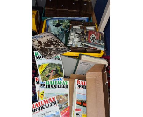 TWO BOXES OF RAILWAY MODELLER MAGAZINES, mainly from the 1970's and 1980's in box files, also 1954-1958 magazines in binders,