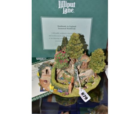 A BOXED LIMITED EDITION LILLIPUT LANE SCULPTURE, Tranquillity 813, No 1293/2500, with deeds, certificate and leaflet (Conditi