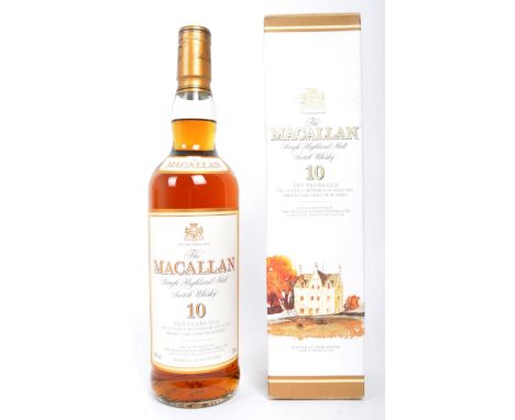 The Macallan Single Highland Malt Scotch Whisky, 10 years old, exclusively matured in selected sherry oak casks from Jerez, 7