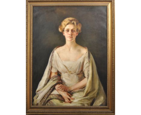 William Bruce Ellis Ranken R.O.I. (British school, 1881-1941) - Large oil on canvas painting depicting the artist's sister Do