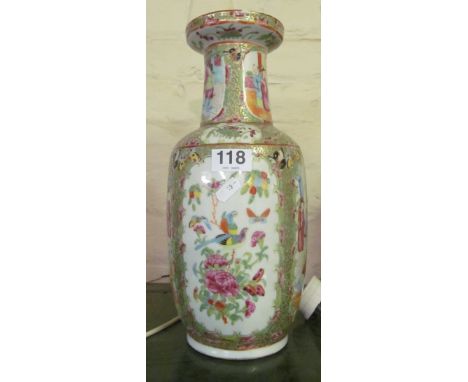 A Famille Rose vase converted to lamp