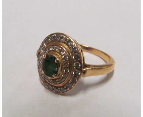 An 18ct enamel and diamond cluster ring