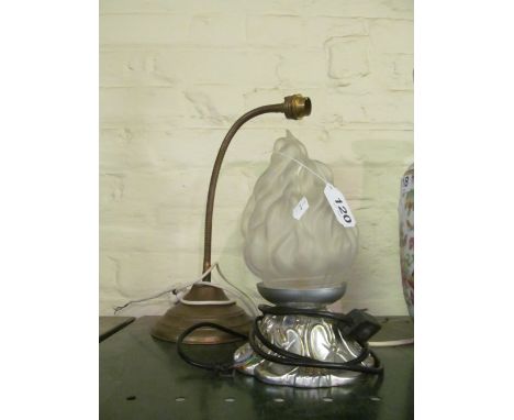 A 1920's desk lamp base and Fenton night light