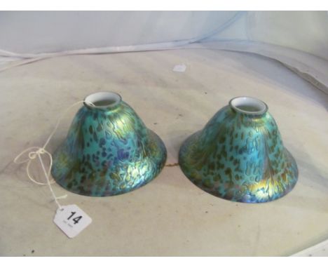 Two John Ditchfield lamp shades lustre finish