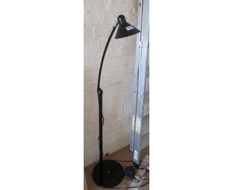 A black floor lamp