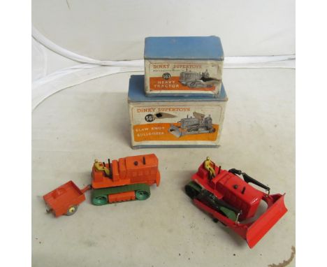 A boxed Dinky Heavy Tractor and a Trailor, boxed Bulldozer