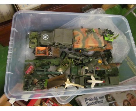 Various army vehicles