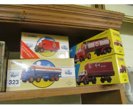 A Corgi Classics Bedford O articulated set boxed, Esso Scammel Highwayman and tanker trailer set, Corgi Foreign Tanker Regent