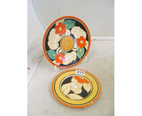 Two Clarice Cliff plates (both a/f)