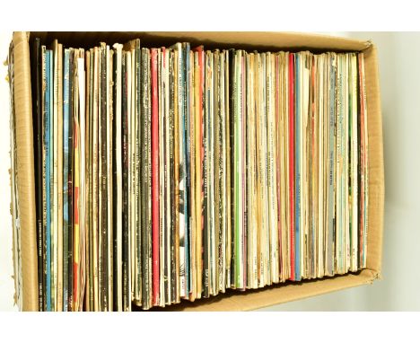 A TRAY CONTAINING OVER ONE HUNDRED AND TWENTY LPs by artists such as Saxon Jim McCann, Jimi Hendrix, Jethro Tull, Bruce Sprin