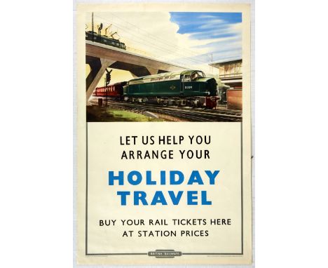 Original vintage travel advertising poster issued by British Railways - Let Us Help You Arrange Your Holiday Travel - Great i