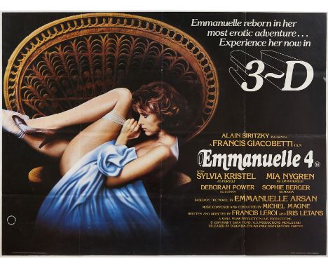 Original vintage movie poster for Emmanuelle 4 - a 1984 French film directed by Francis Leroi and Iris Letans and starring Sy