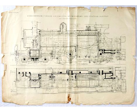 Set of 3 original antique magazine insert fold out prints/posters from The Engineer magazine featuring detailed annotated dia