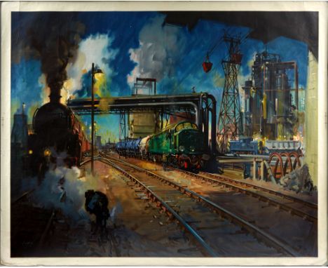 Original vintage British Railways&nbsp;poster - Service To Industry (rare version before text was applied to the posters) - f