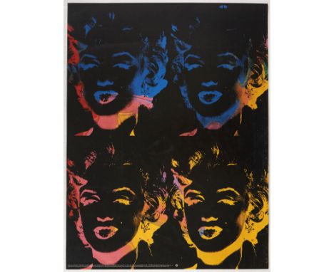 Commercial poster of Andy Warhol portrait of Four Marilyns printed for sale to the public by Neus Publishing Co, NY under lic