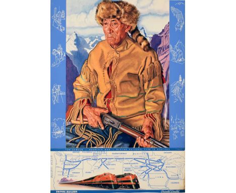 Original vintage travel calendar advertising poster from a calendar - Empire Builder Oriental Limited - entitled Tom Dawson M