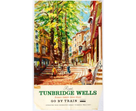 Original vintage travel poster issued by the British Railways to promote travel to Royal Tunbridge Wells Britain's sunniest i