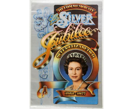 Original vintage poster to commemorate the Silver Jubilee for Queen Elizabeth II celebrating her reign from 1952-1977. Great 