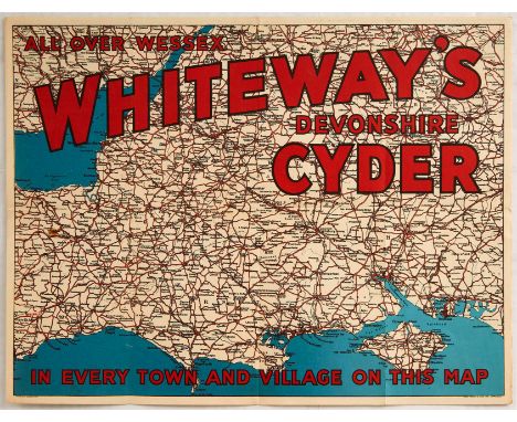 Original vintage advertising poster issued by the Whiteways Devonshire Cyder all over Wessex in every town and&nbsp;village o