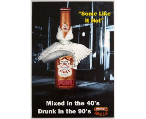 Original vintage advertising poster for Smirnoff Moscow Mule - Mixed in the 40's Drunk in the 90's - Some Like it Hot. Great 