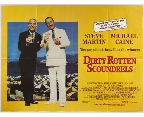Original vintage movie poster for Dirty Rotten Scoundrels - a 1988 American comedy film directed by Frank Oz and starring Ste