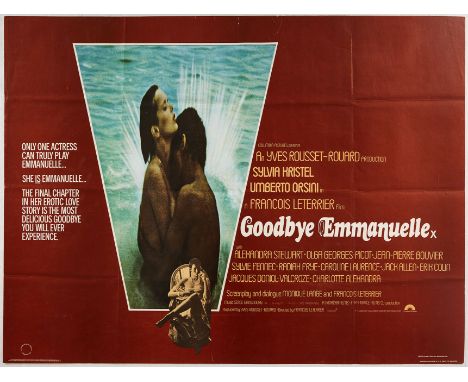 Original vintage movie poster for Goodbye Emmanuelle / Emmanuelle 3 - a 1977 French softcore erotica movie directed by Franco