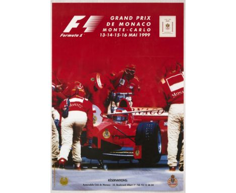 Original vintage motorsport poster for the 57 Grand Prix in Monaco that took place between 13 and the 16 May 1999. Great imag