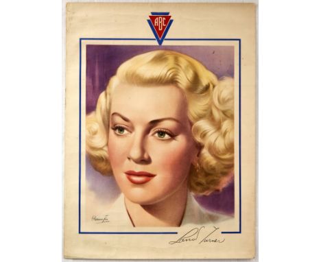 Original vintage movie poster featuring a portrait by G. Harrington depicting  Lana Turner - a famous pin-up model and a film
