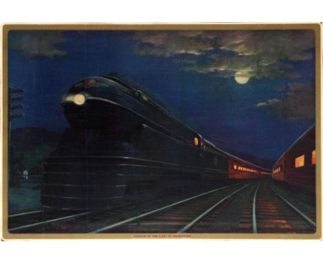 Original vintage advertising poster published by the Pennsylvania Railroad company from their annual calendar entitled - Lead