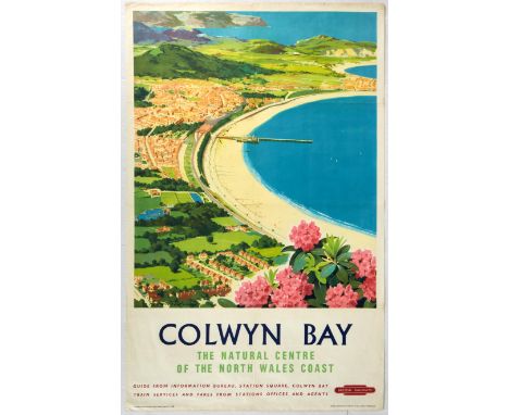 Original vintage travel poster for Colwyn Bay The Natural Centre of the North West Coast issued by British Railways London Mi