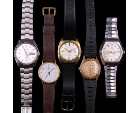 A vintage Rotary stainless steel automatic day-date wristwatch, circa 1970s, (boxed, running when catalogued, accuracy and re