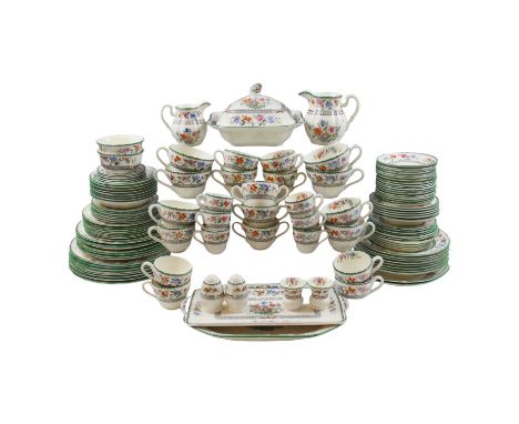 An extensive suite of Spode Chinese Rose dinnerware, teaware, etc, (free of material defects)