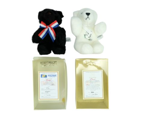 Two boxed limited edition Merrythought teddy bears, comprising "Peace" and "Hope"