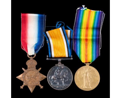 A 1914-15 Star, British War and Victory medals to 8389 Private J W E Farnell, Border Regiment