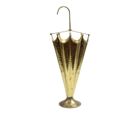 A novelty brass stick stand in the form of an umbrella, 70 cm