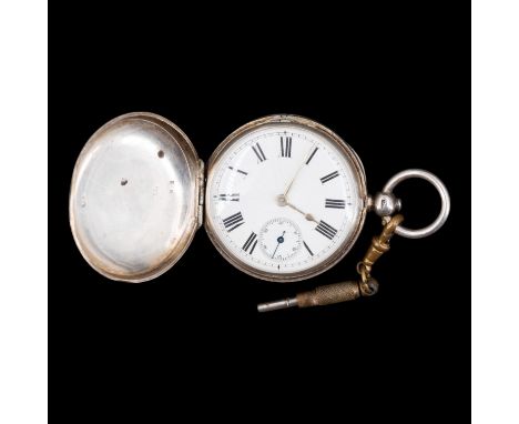 A Victorian silver hunter pocket watch, having an American Watch Co of Waltham key-wound lever movement, Birmingham, 1881, 49