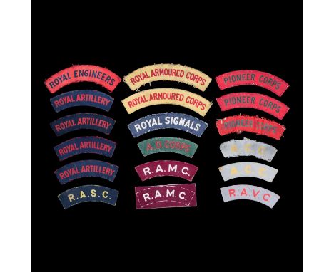 A Group of British Army printed shoulder titles