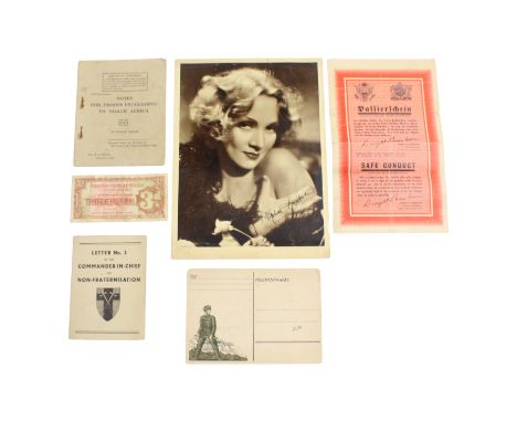 A group of Second World War military printed matter including a 1943 British Army booklet "Notes for Troops Proceeding to Nor