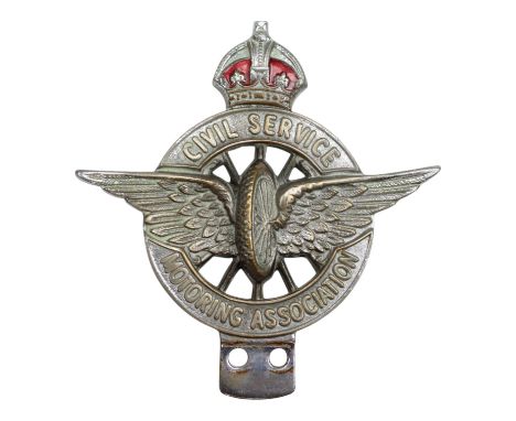 [ Classic car ] A vintage Civil Service Motoring Association bumper badge