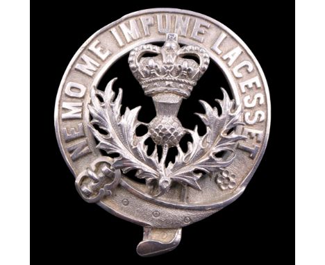 A Victorian Royal Scots Fusiliers Pipe Major’s silver glengarry badge, Brook &amp; Son, Edinburgh, 1897