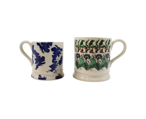 Two Emma Bridgewater ceramic mugs, tallest 11 cm