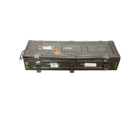A British Army L65A1 105mm ammunition box, 85x25x15cm
