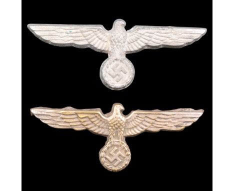 Two German Third Reich army cap national emblems / eagles