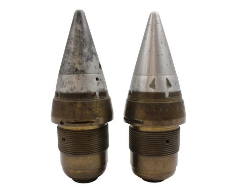 A pair of inert British Army number 208 Mk 6 anti-aircraft artillery fuses