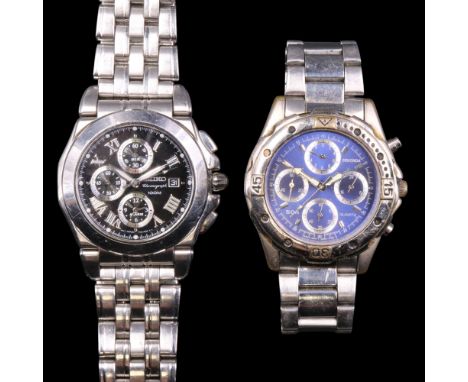 A Seiko 7T62 alarm chronograph wristwatch together with a Sekonda chronograph