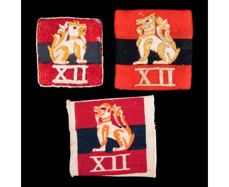 Three British 12th Army formation signs 