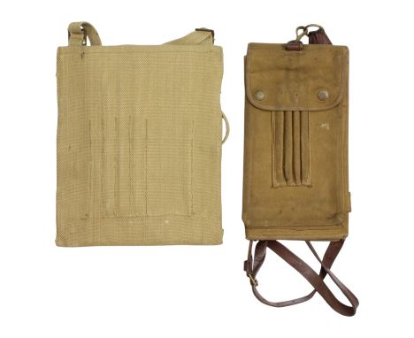 An Ordnance-marked British Army officer's Sam Browne map case together with a webbing case