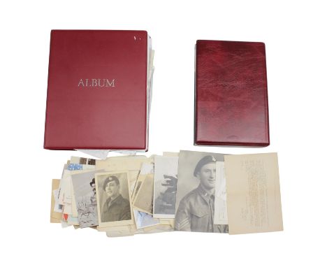 A large collection of military photographs, postcards, etc, including a portrait of a Royal Marines Commando, French Army Pos