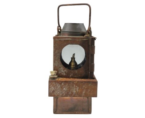 An early 20th Century North British Railway oil lantern, height 26 cm