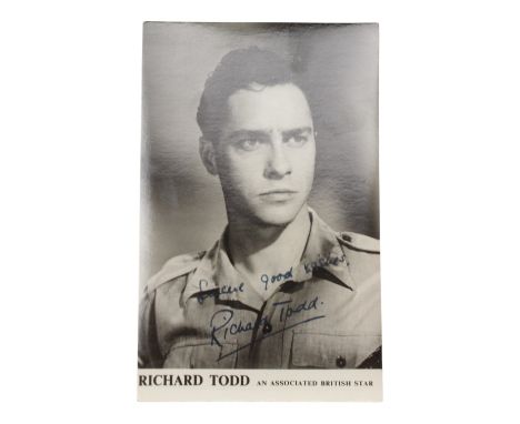 A promotional portrait photograph of the actor Richard Todd. [During the Second World War Todd served with 7th Battalion, the